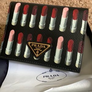 Small Saffiano (Lipstick) Print Leather Wallet